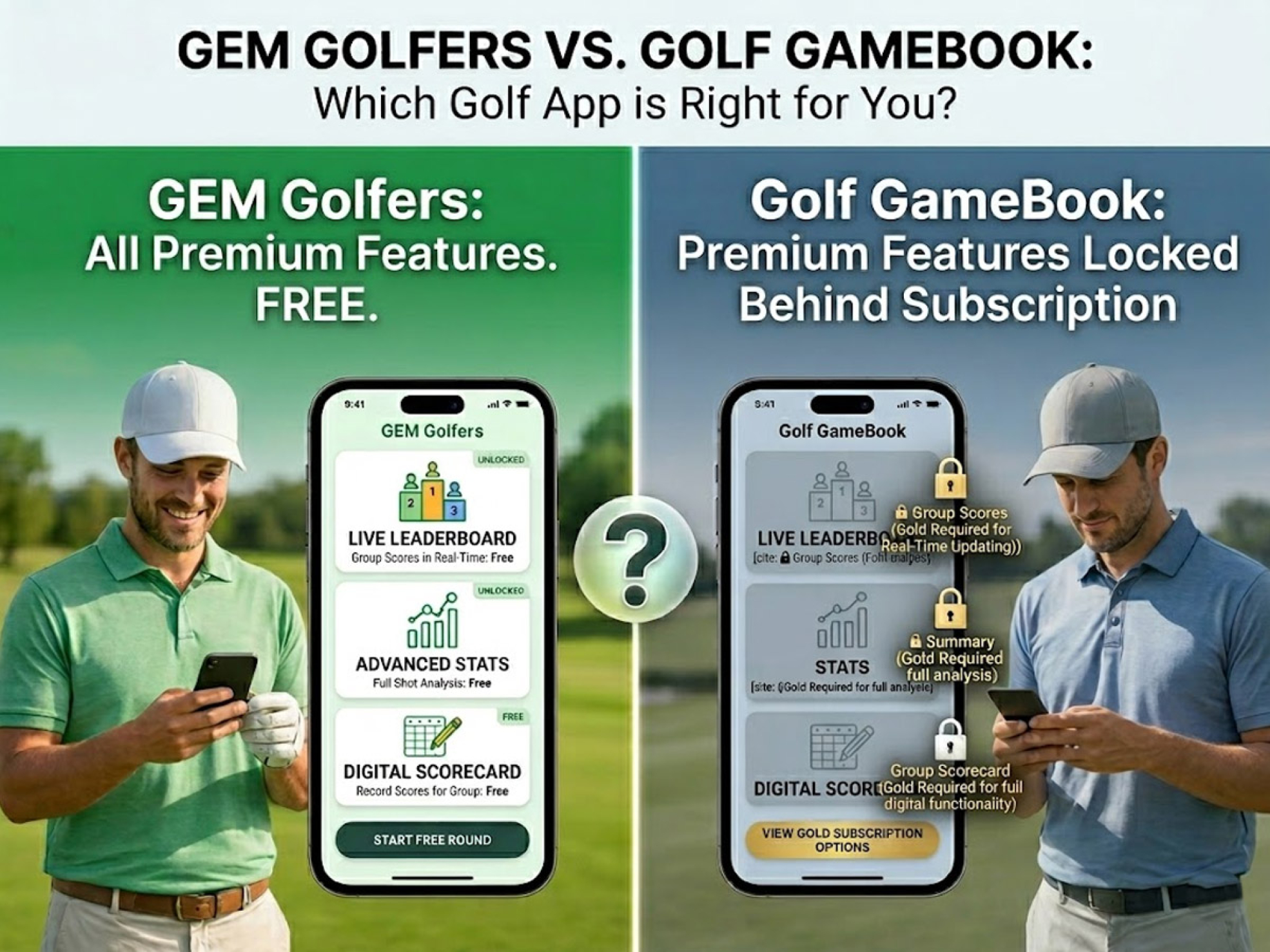 GEM Golfers vs Golf GameBook