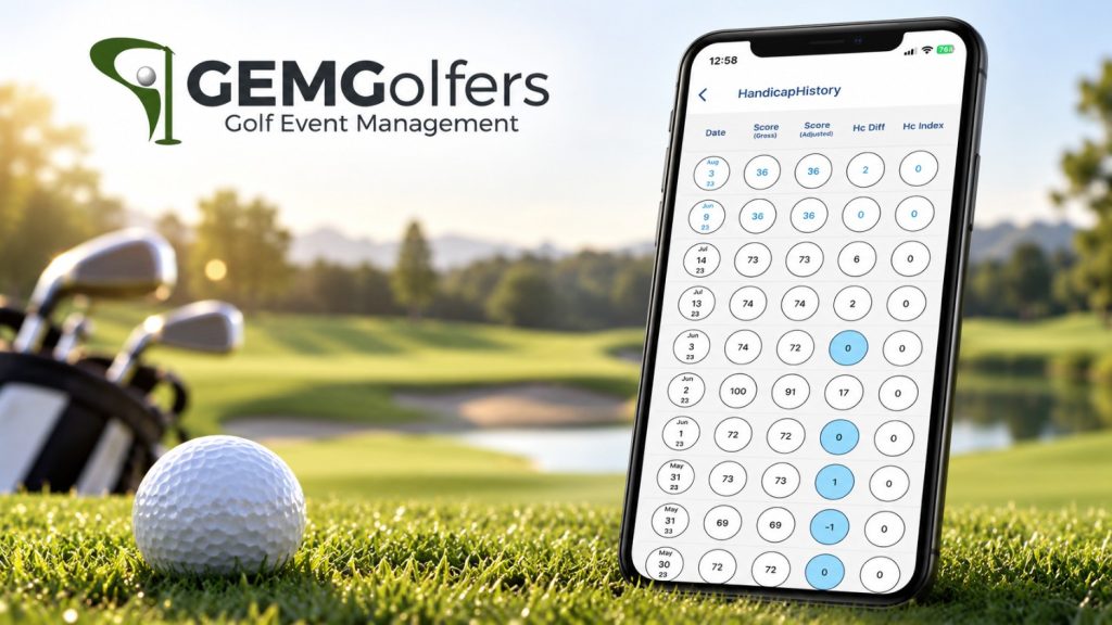 GEMGolfers Handicap system Screen